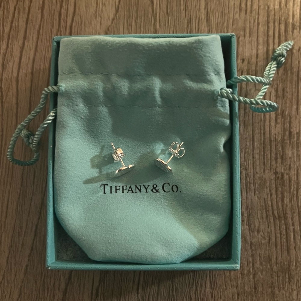Tiffany’s Mini Sterling Silver Heart Tag Stud Earrings - NWOT